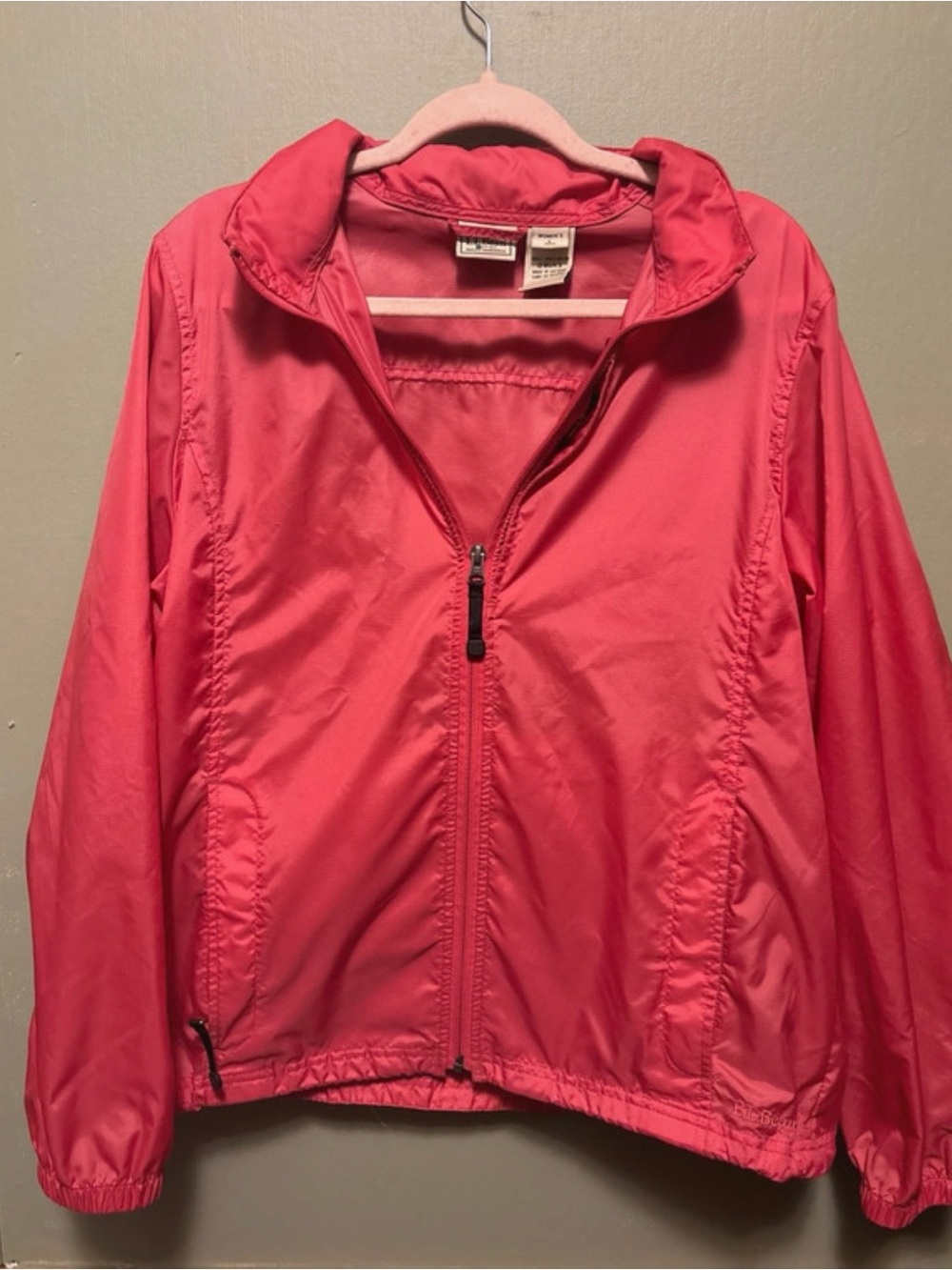 L.L. Bean Light Cherry Packable Windbreaker Jacket